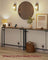 Set of 2 Slim Console Tables - Wood and Steel - Rustic Brown