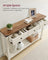 Console Table Narrow Sofa Table - Wood and solid wood - Honey Brown Vintage White - with 3 Drawers