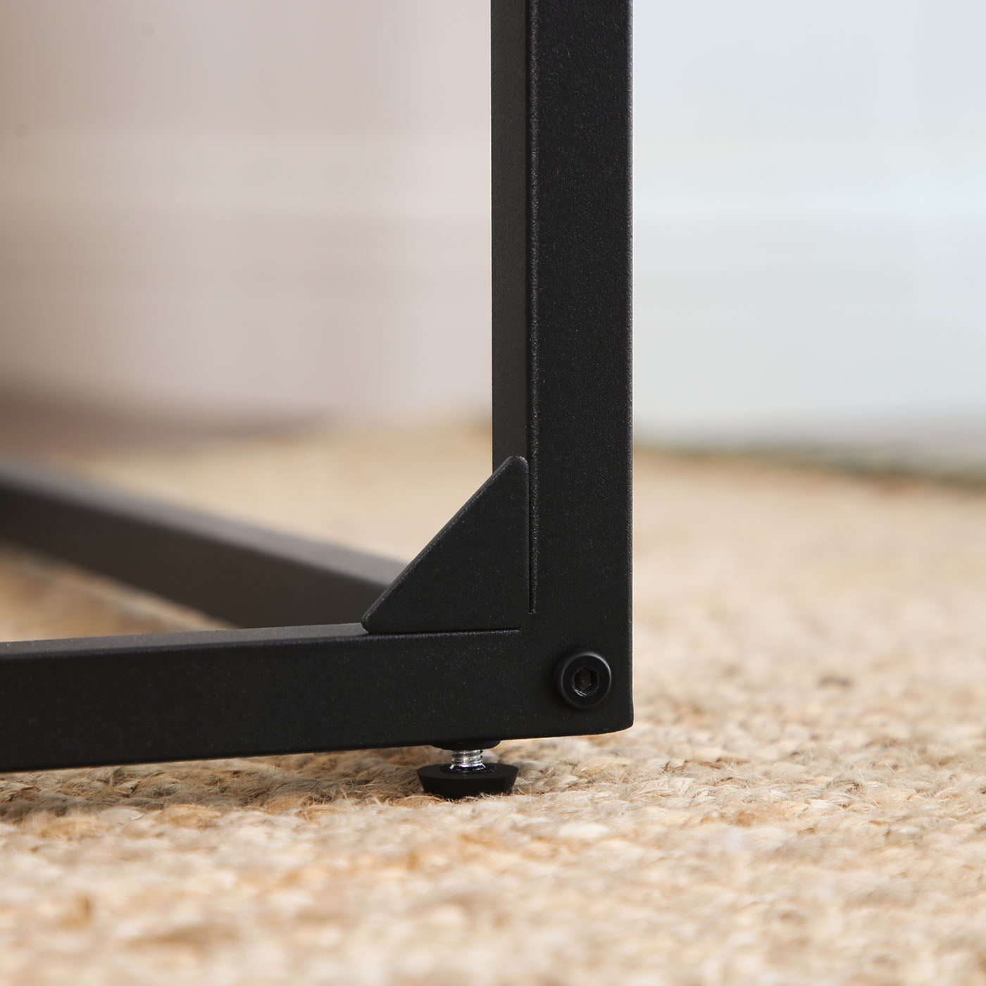 Side Table - Wood - Rustic Brown and Black - Simple Structure