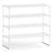4-Tier Shoe Rack - Metal Tube and Plastic Connector - Pearl White