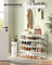 4-Tier Shoe Rack - Metal Tube and Plastic Connector - Pearl White
