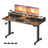 Electric Standing Desk - Wood and Steel - Rustic Brown