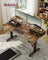 Electric Standing Desk - Wood and Steel - Rustic Brown