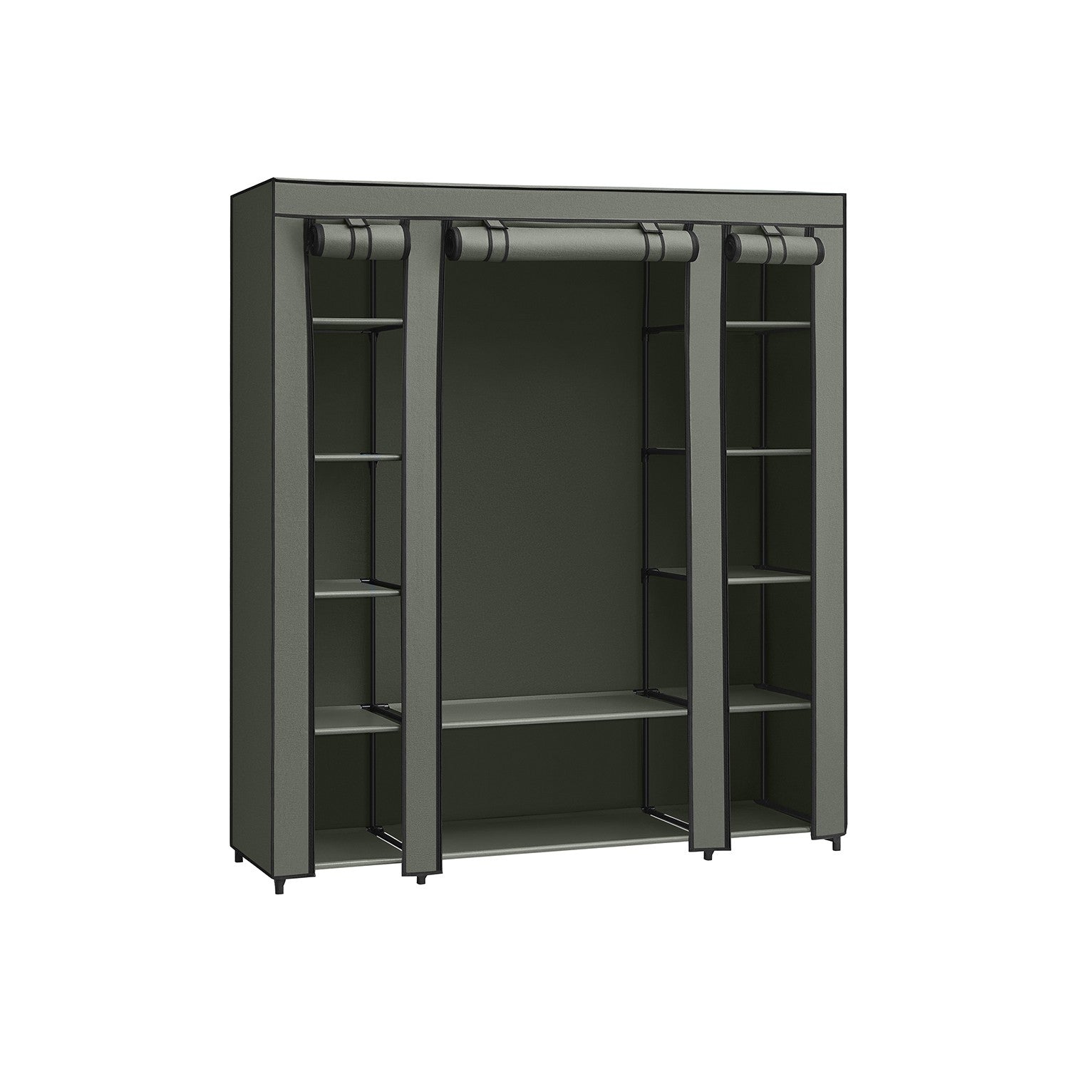 Portable Fabric Wardrobe - Fabric and Metal Tube - Sage Green
