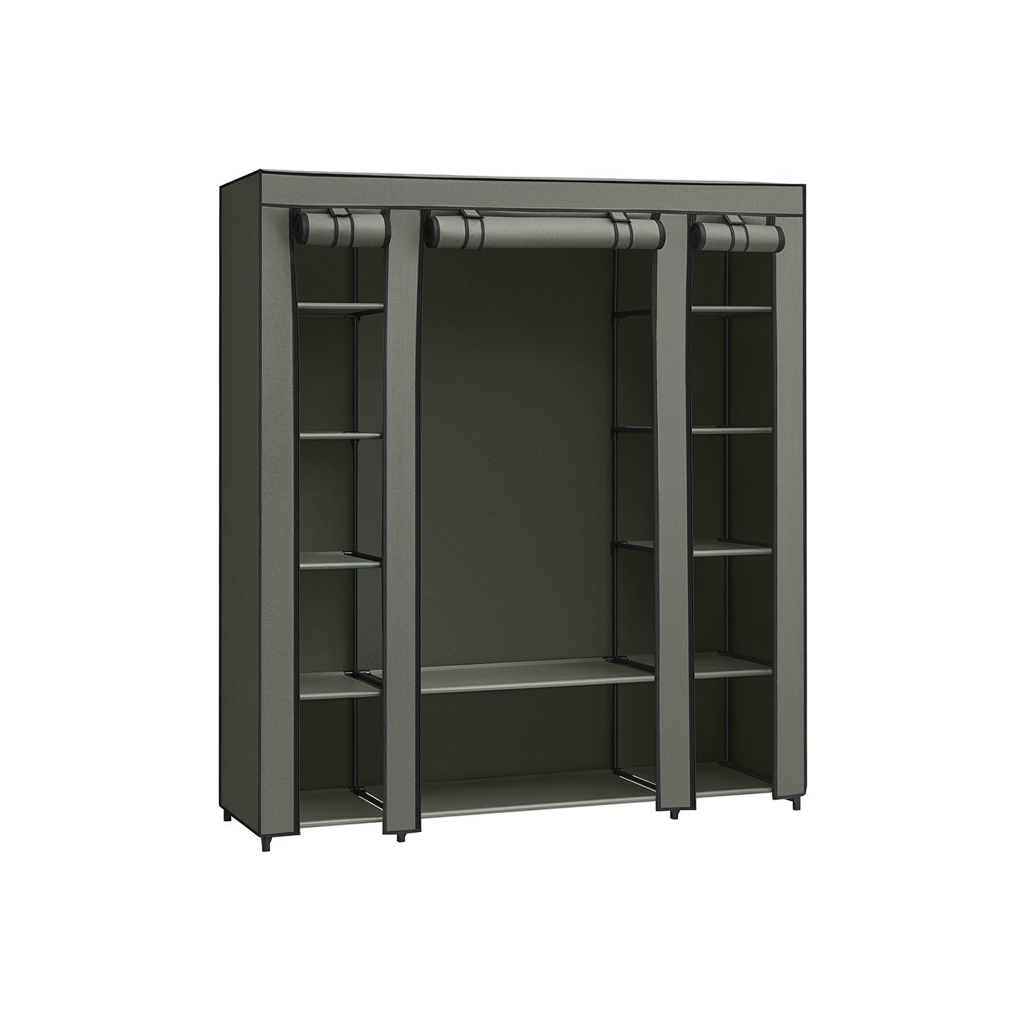 Portable Fabric Wardrobe - Fabric and Metal Tube - Sage Green