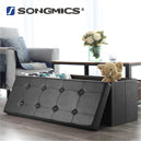Cube Ottoman - Fabric - Ink Black - Foldable with Storage and 300kg Capacity