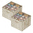 Set of 2 Shoe Organisers - Fabric and Cardboard - Cappuccino Beige