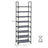 Shoe Organiser Rack - 8-Tier, Holds 16-20 Pairs - Metal - Grey