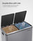 Dual Compartment Rubbish Bin - Stainless Steel - Slate Grey - Fingerprint Proof with 15 Rubbish Bags