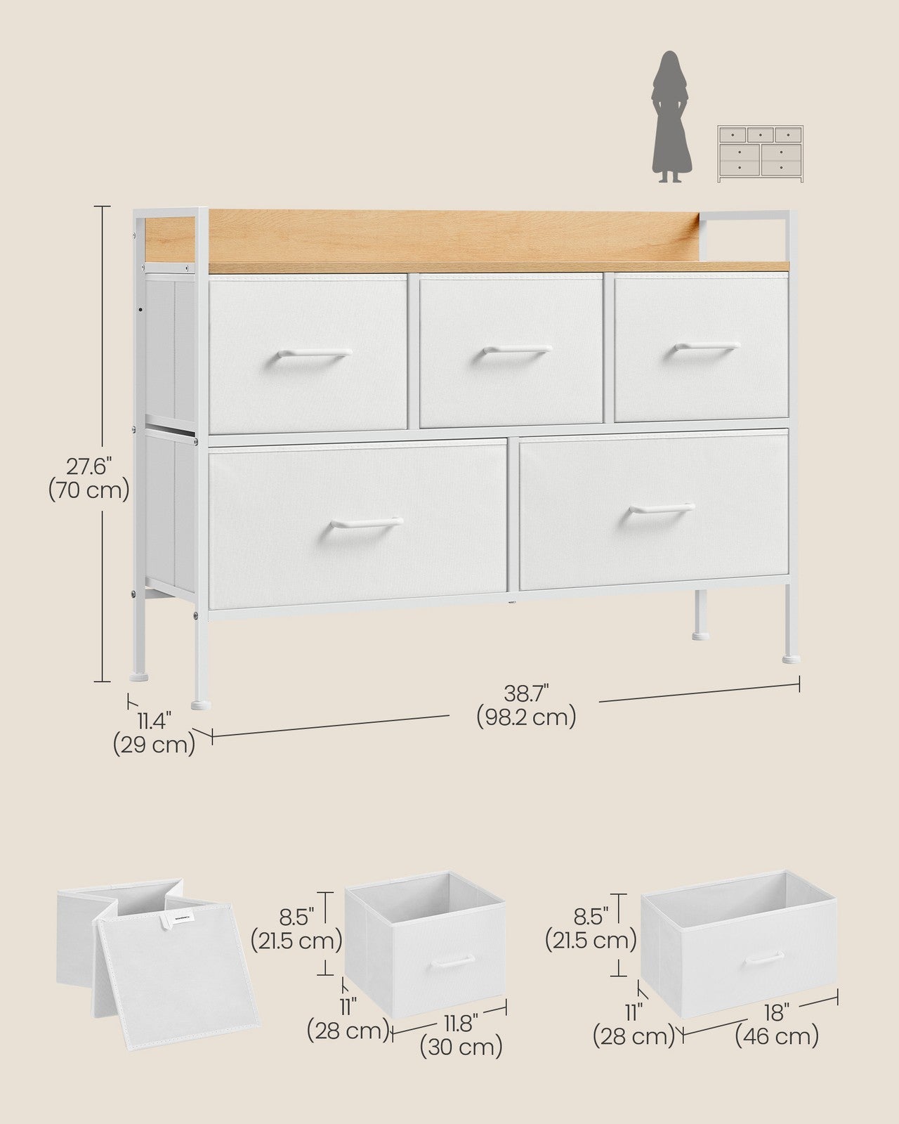 Chest of Drawers - Wood and MDF - Cloud White