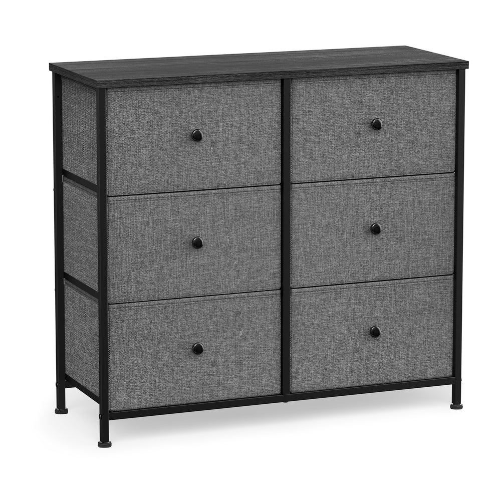 Chest of Drawers - Wood Top and Steel - Grey