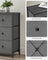 Chest of Drawers - Wood Top and Steel - Grey