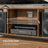 TV Stand - Wood - Rustic Brown and Black - Open Shelves for Up to 60 Inches