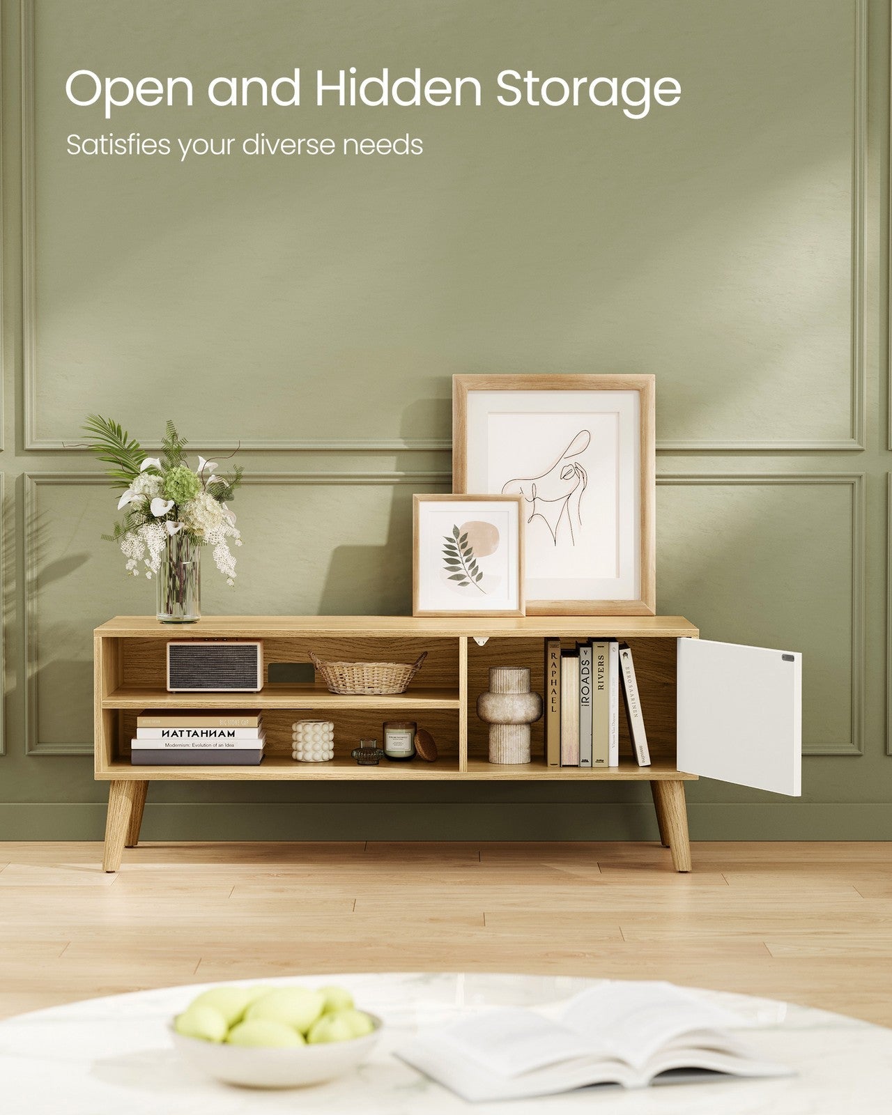 TV Stand Cabinet - Engineered Wood - White