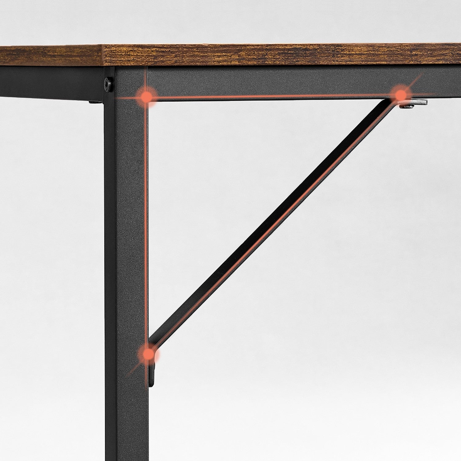 Small Office Desk - Metal - Rustic Brown
