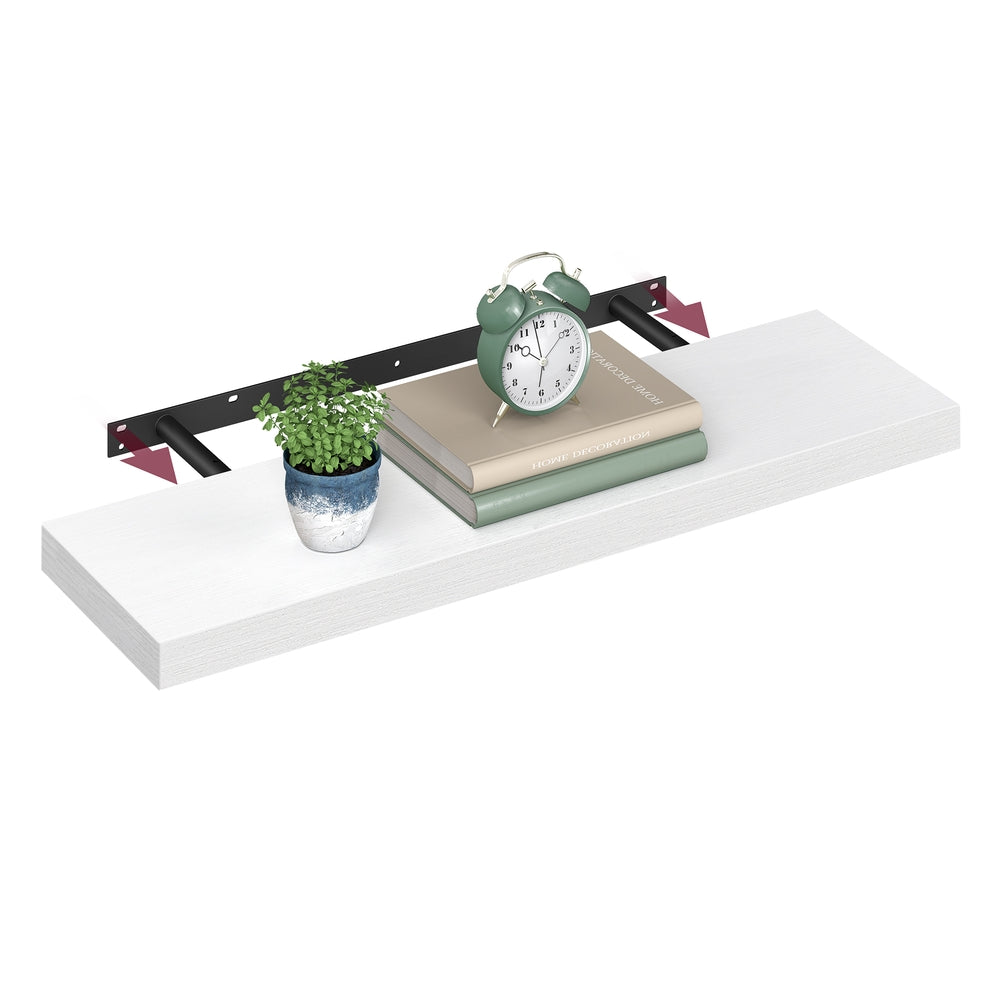 Wall Shelf Floating Shelf - MDF and Steel - Snow White