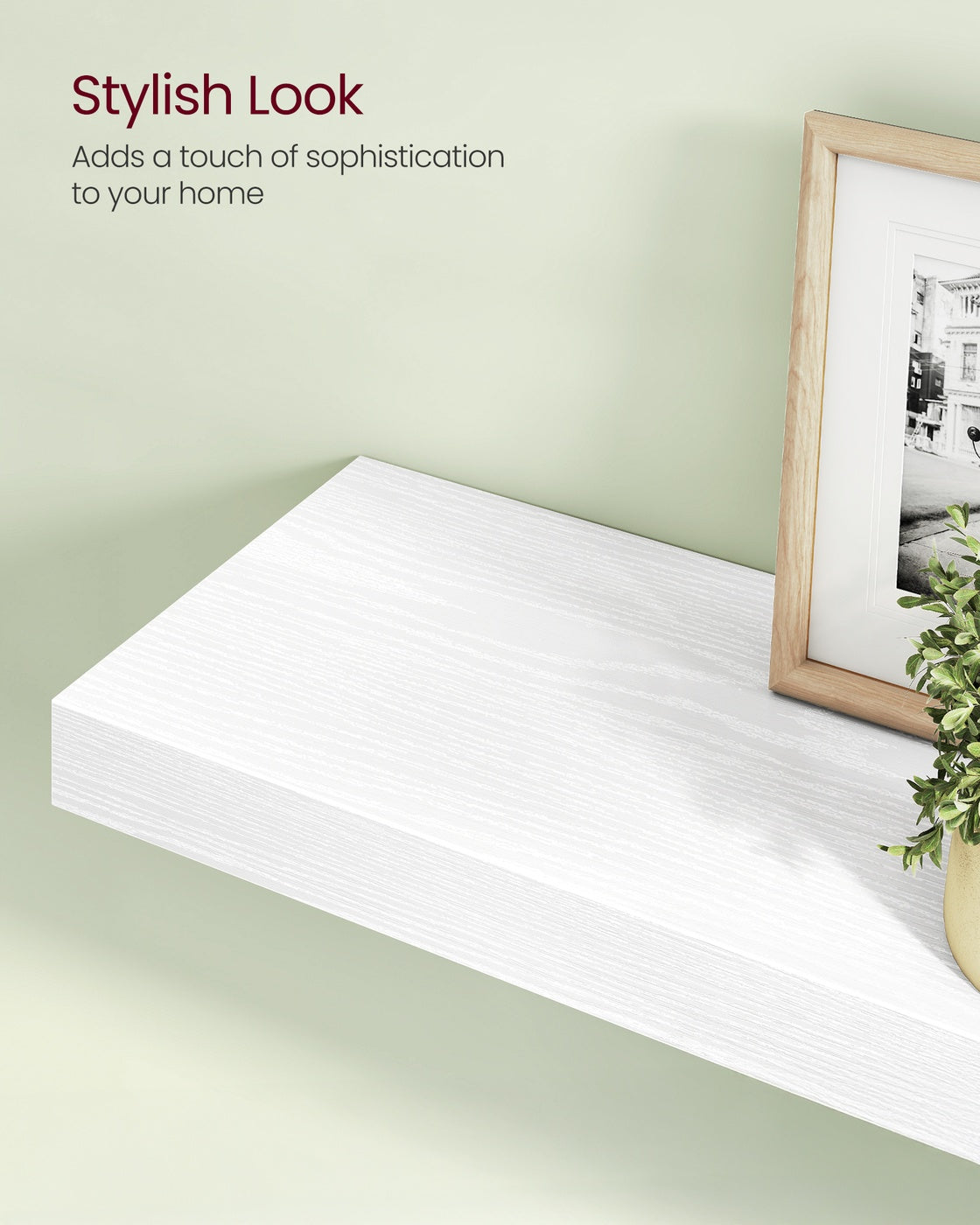 Wall Shelf Floating Shelf - MDF and Steel - Snow White