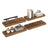 Wall Shelves Set of 4 Floating Shelves - MDF and Steel - Rustic Brown