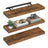 Wall Shelves Set of 3 for Picture Frames - MDF and Steel - Rustic Brown