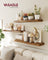 Wall Shelves Set of 3 for Picture Frames - MDF and Steel - Rustic Brown