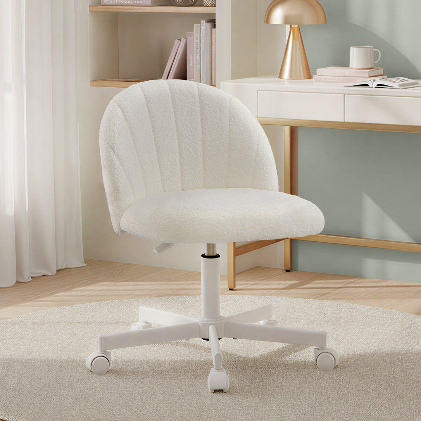 Swivel Office and Vanity Desk Chair - Foam Padding - Adjustable Height