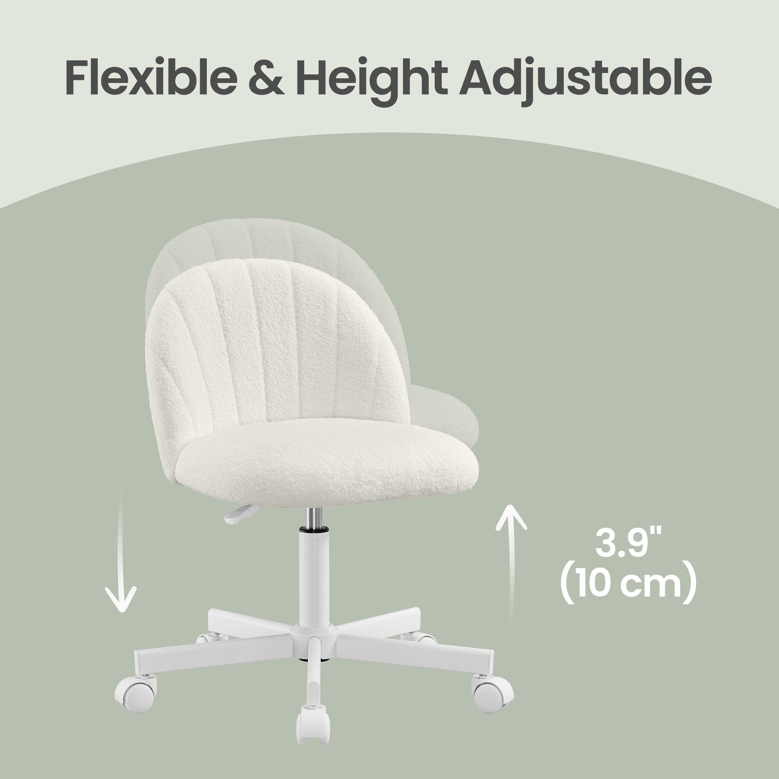 Swivel Office and Vanity Desk Chair - Foam Padding - Adjustable Height
