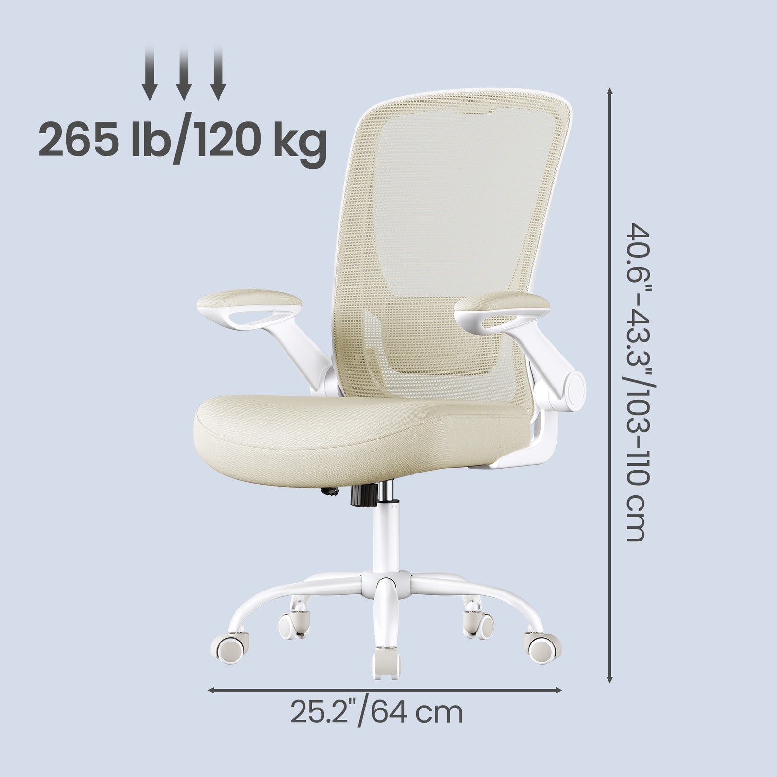 Mesh Office Desk Chair - 120L - Plastic - Ergonomic Design