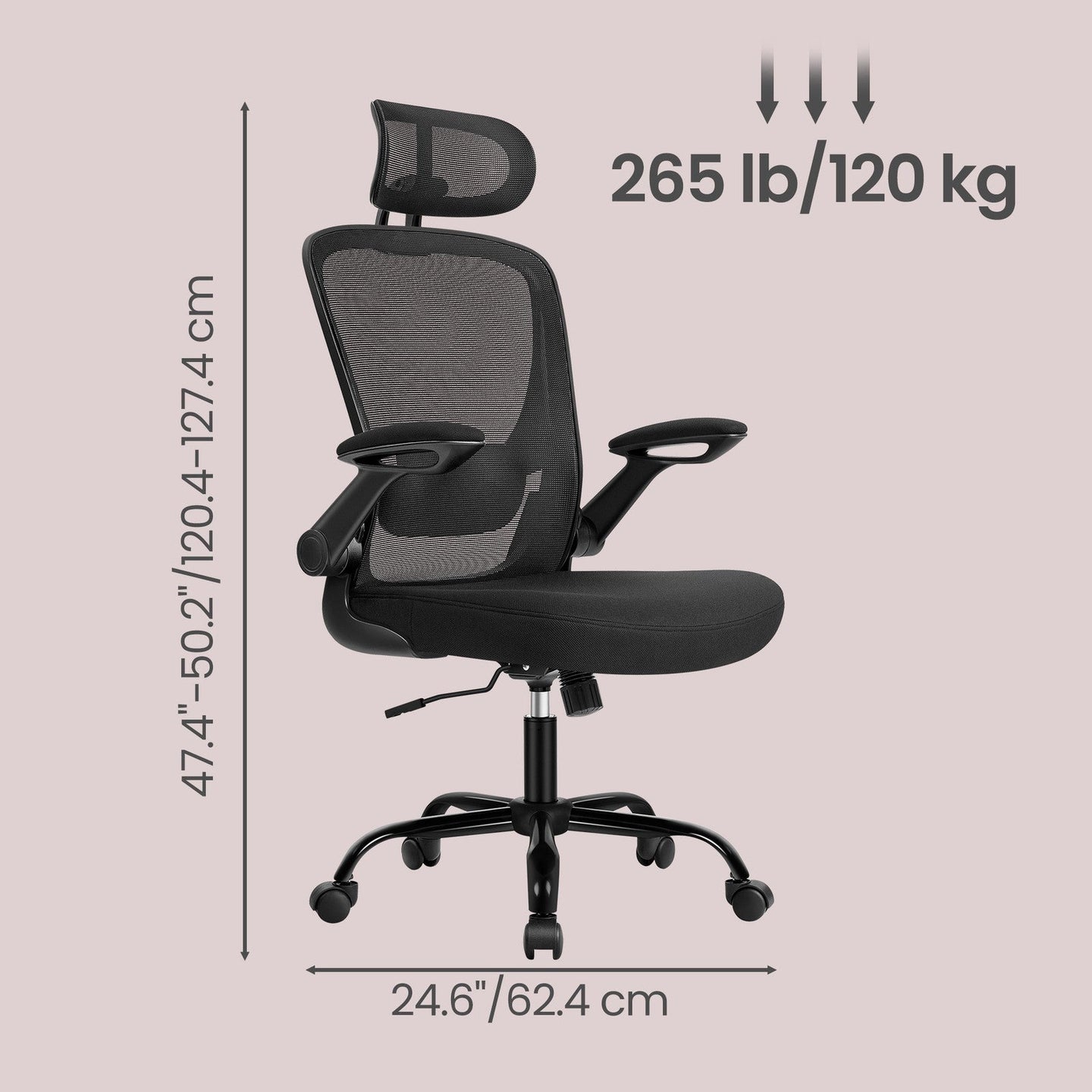 Mesh Office Chair - 360° Swivel - Ergonomic
