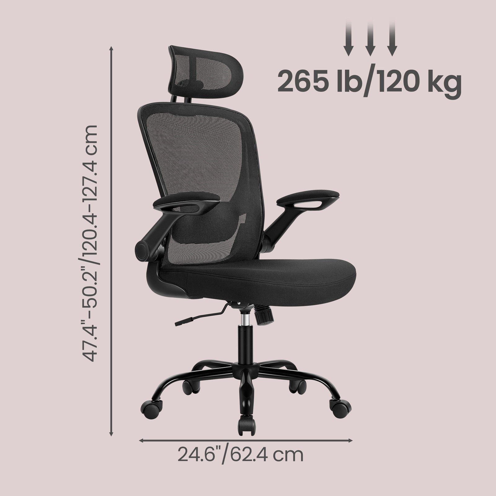Mesh Office Chair - 360° Swivel - Ergonomic