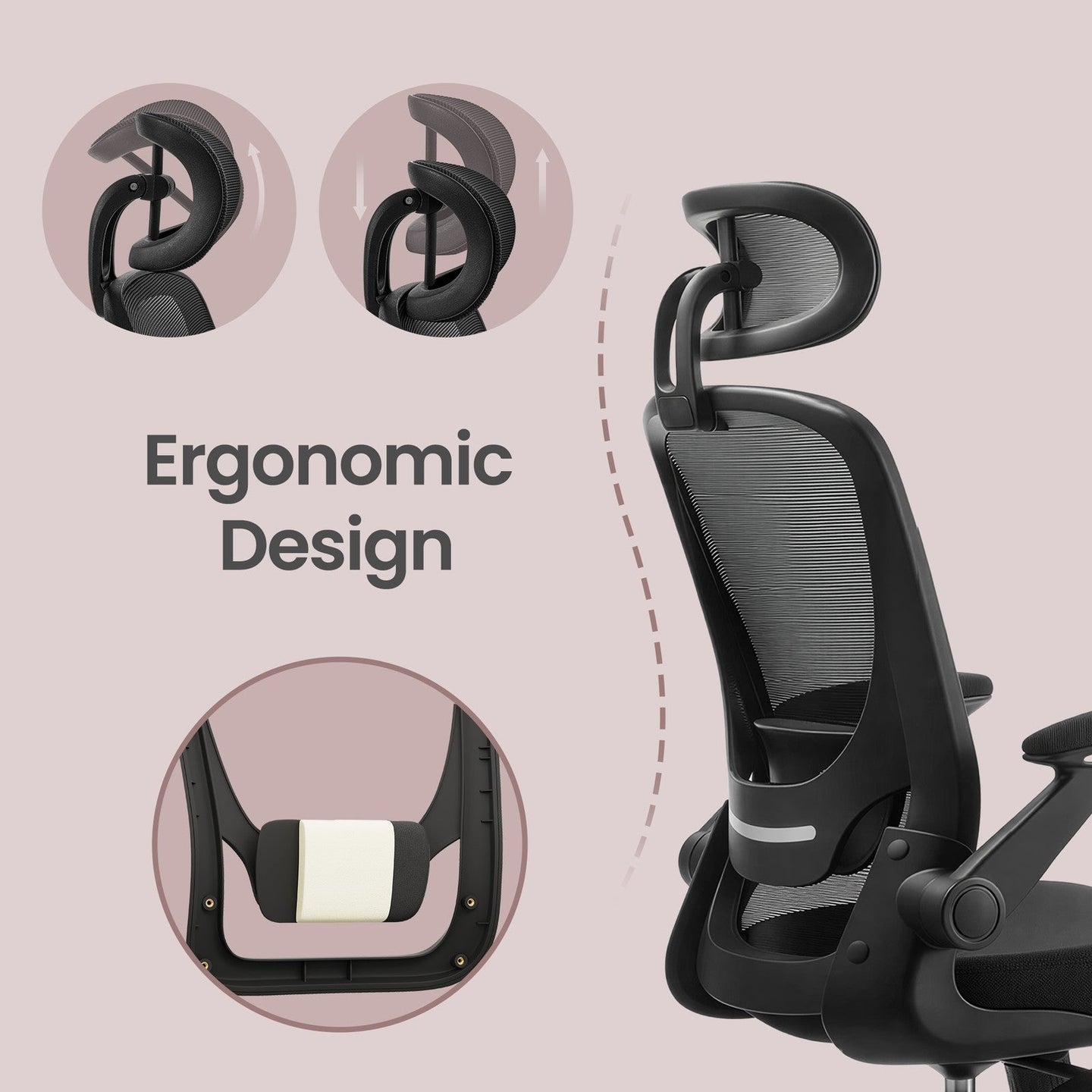 Mesh Office Chair - 360° Swivel - Ergonomic