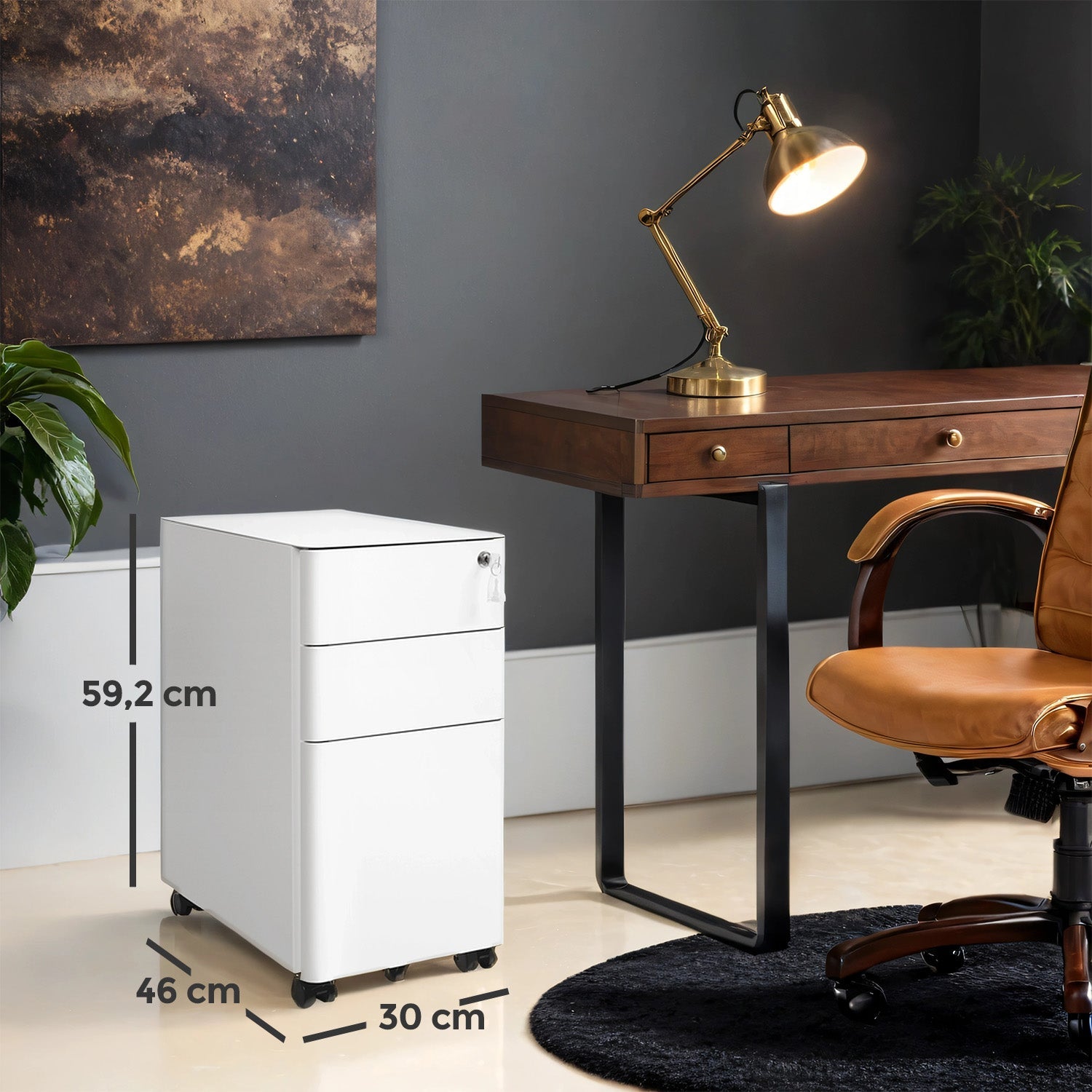 Steel File Cabinet - 30L - Mobile Pedestal