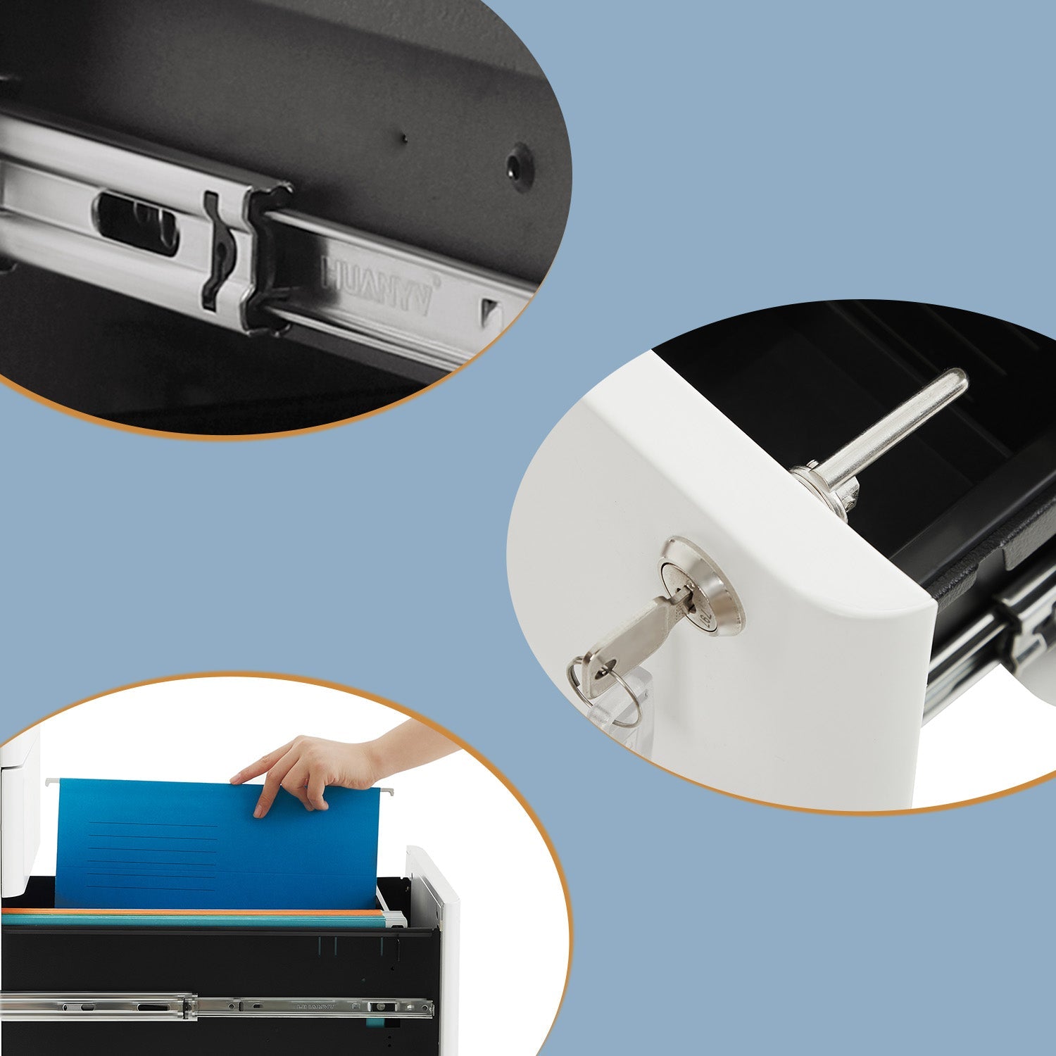 Steel File Cabinet - 30L - Mobile Pedestal
