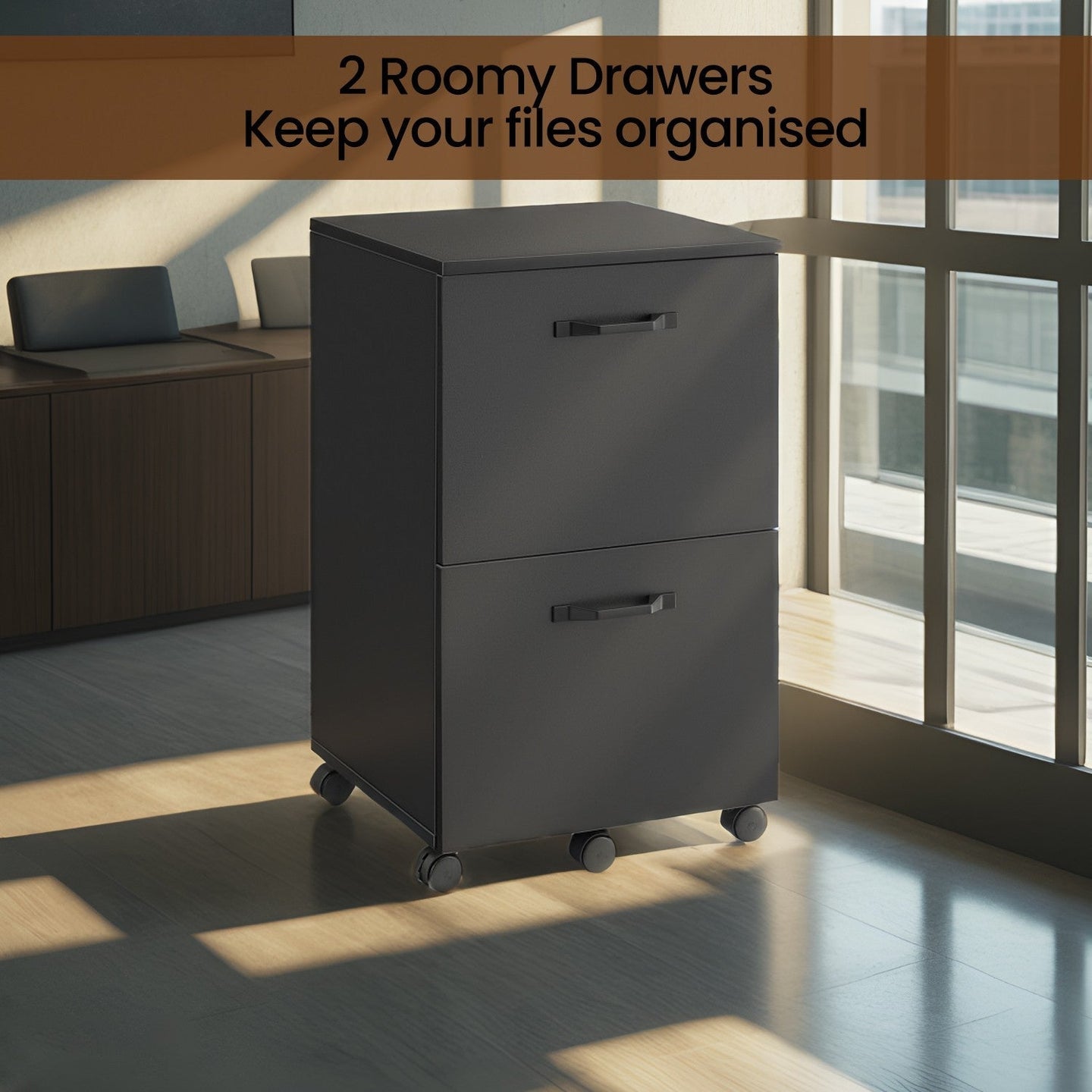 File Cabinet - Wood - Rustic Brown and Black