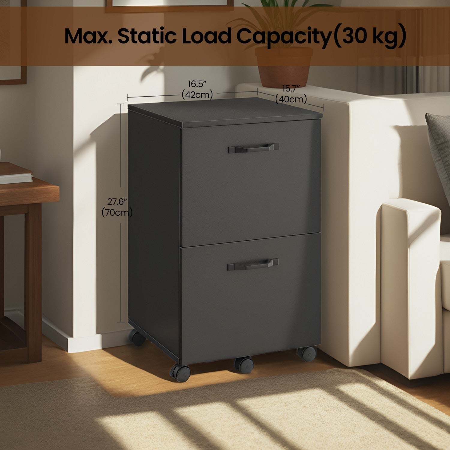 File Cabinet - Wood - Rustic Brown and Black