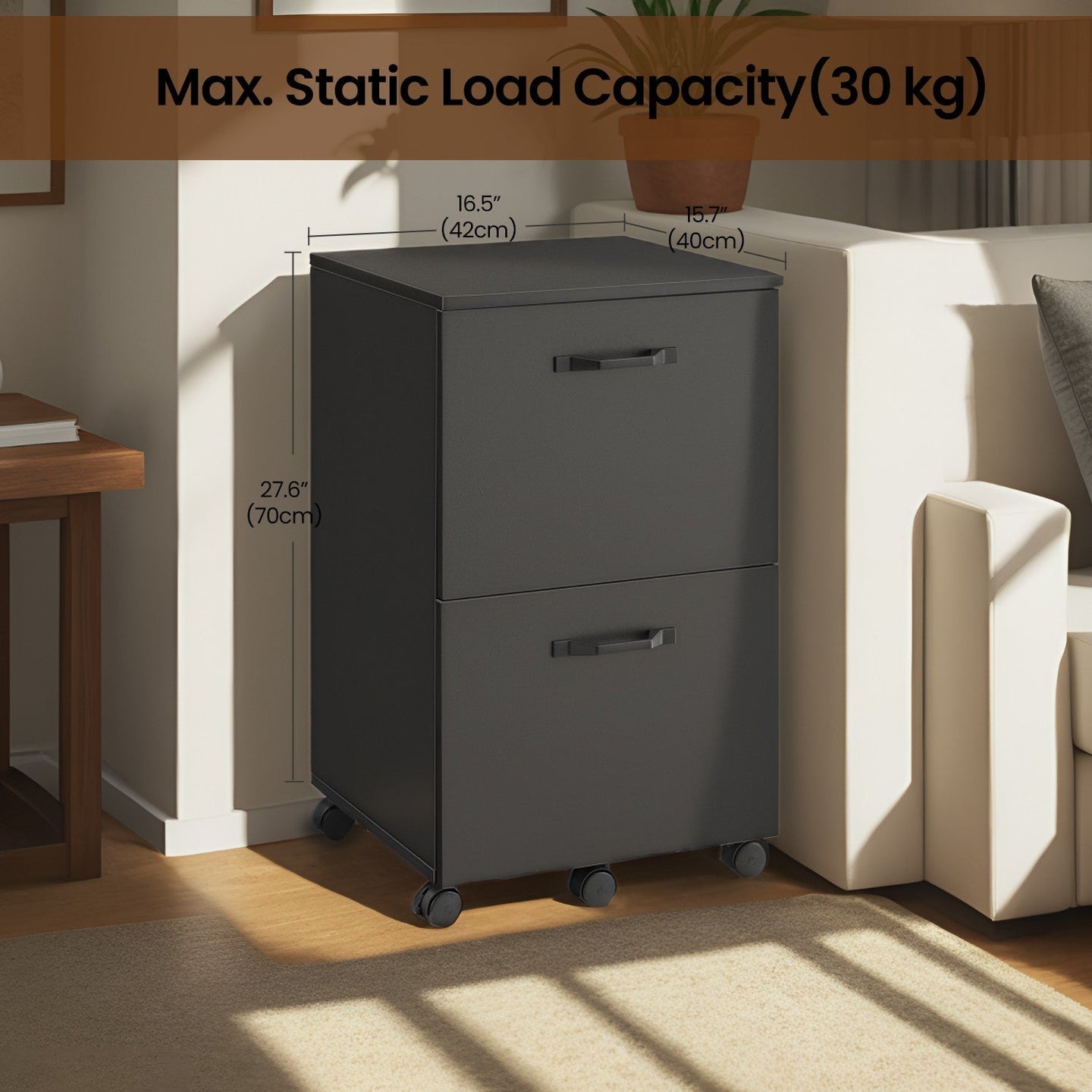 File Cabinet - Wood - Rustic Brown and Black