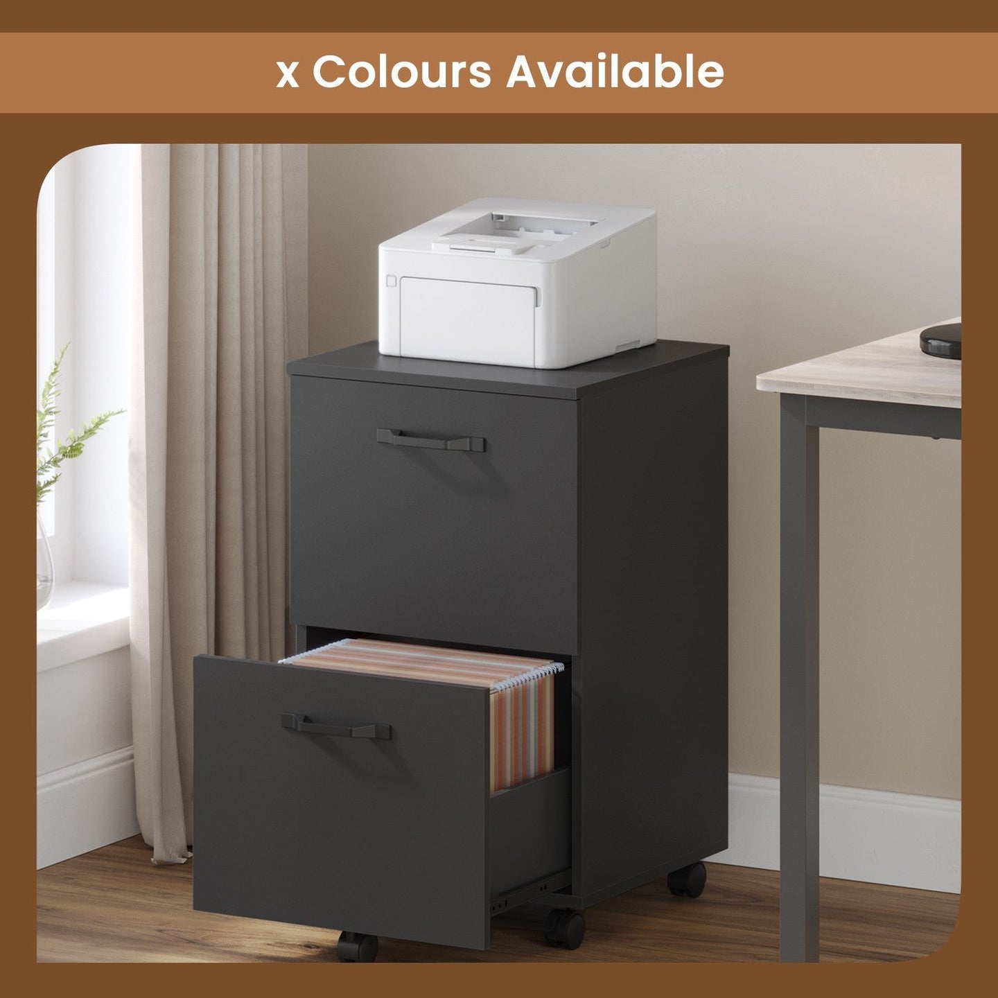 File Cabinet - Wood - Rustic Brown and Black