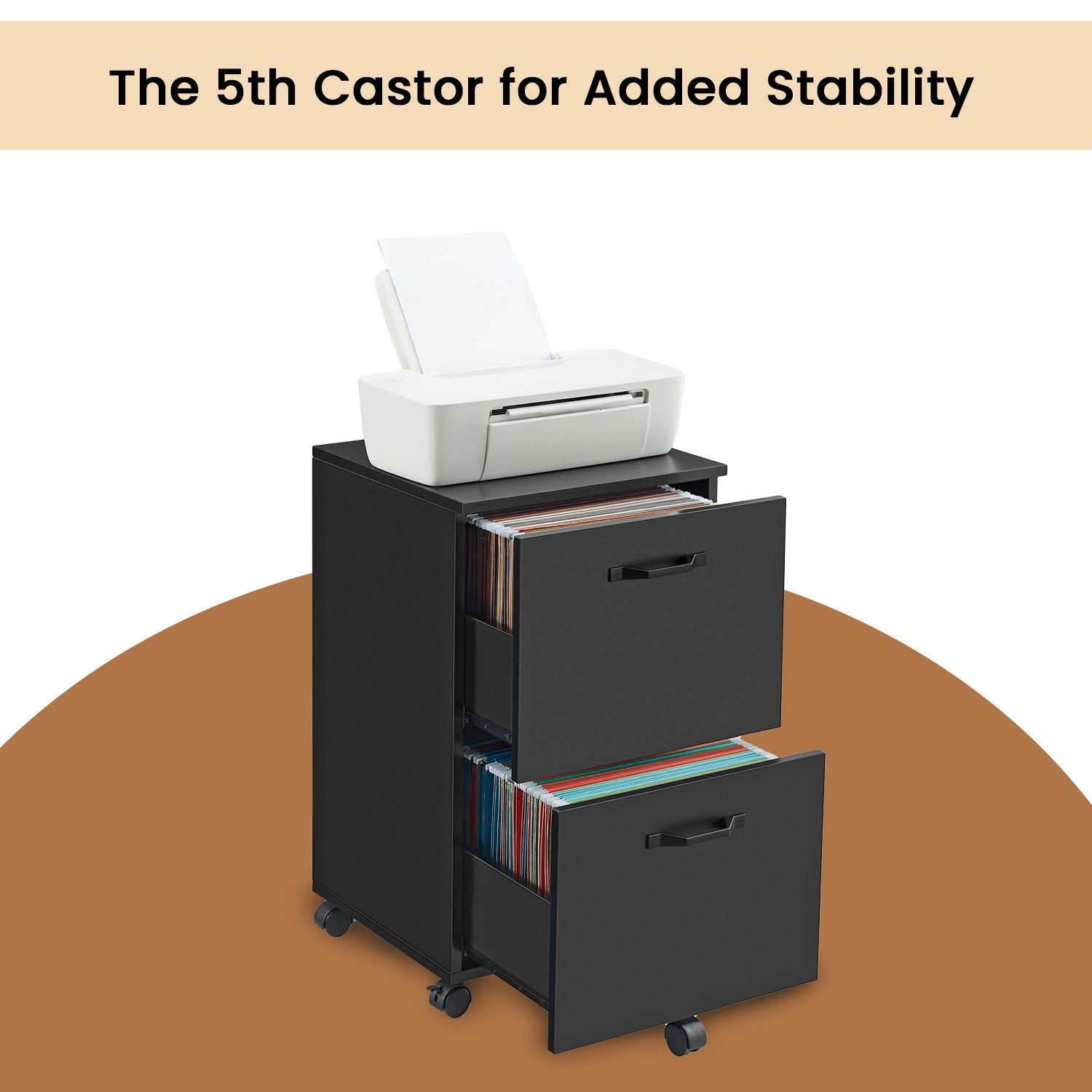 File Cabinet - Wood - Rustic Brown and Black