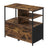 Mobile Office Storage Cabinet - Wood - Rustic Brown and Black - with Wheels