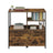 Mobile Office Storage Cabinet - Wood - Rustic Brown and Black - with Wheels
