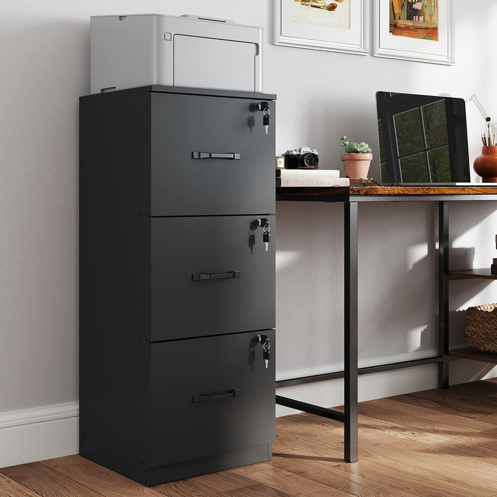 Office Storage Cabinet - 3 Drawers - MDF - Lockable