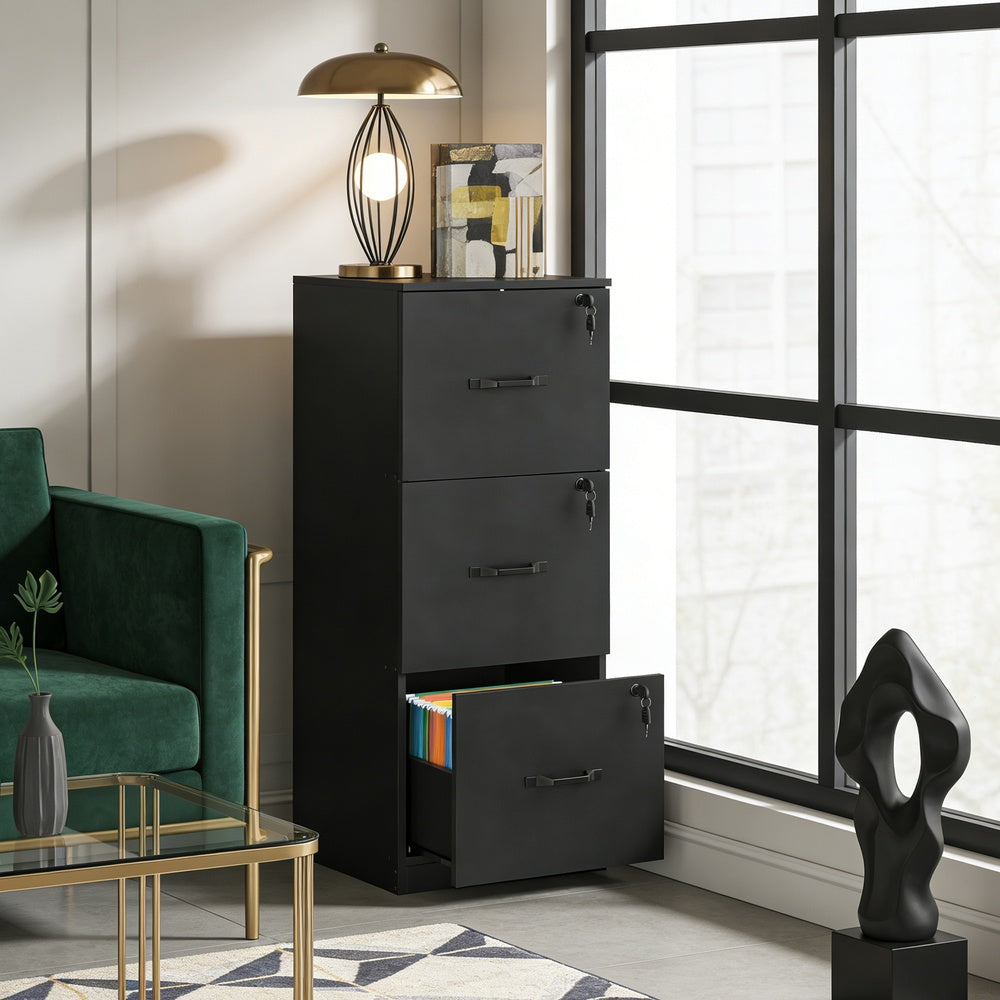 Office Storage Cabinet - 3 Drawers - MDF - Lockable