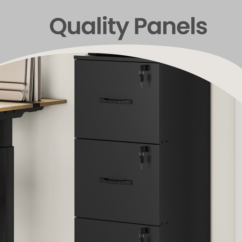 Office Storage Cabinet - 3 Drawers - MDF - Lockable