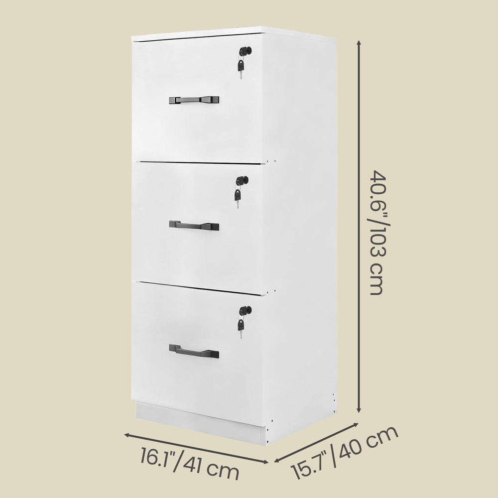 Mobile Filing Cabinet - 3 Drawers - Particleboard - Lockable