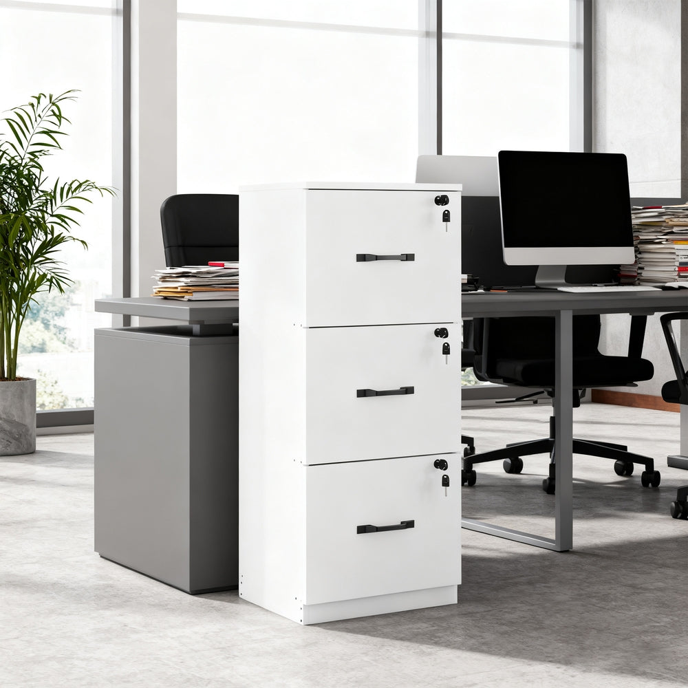 Mobile Filing Cabinet - 3 Drawers - Particleboard - Lockable