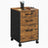 Filing Cabinet - Metal - Rustic Brown - 3 Drawers with Wheels for A4 and Letter Sized Documents