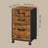 Filing Cabinet - Metal - Rustic Brown - 3 Drawers with Wheels for A4 and Letter Sized Documents