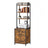 Office Storage Cabinet - Steel - Rustic Brown - 3-Drawer with Adjustable Open Shelves