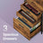 Office Storage Cabinet - Steel - Rustic Brown - 3-Drawer with Adjustable Open Shelves