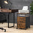 Mobile File Cabinet - Wood and Steel - Rustic Brown - with 2 Drawers