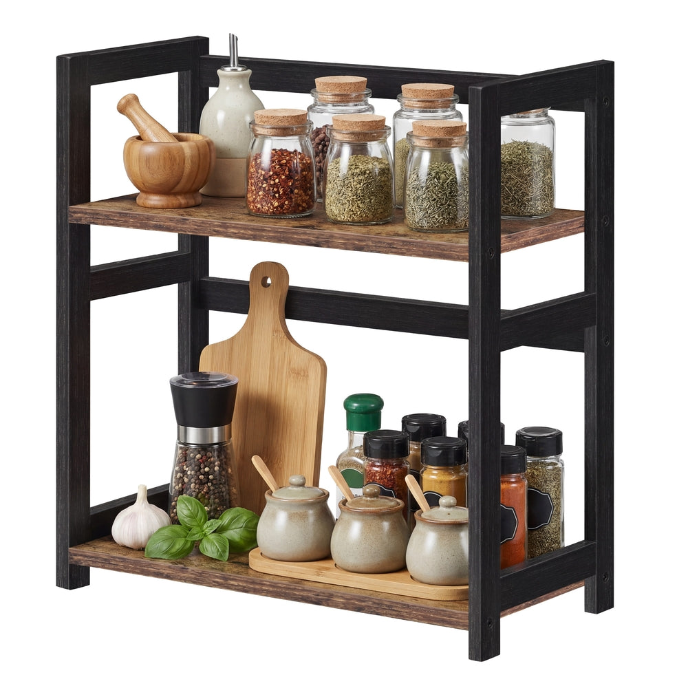 2 Tier Storage Rack - 42L - MDF - Versatile Use for Kitchen & Office